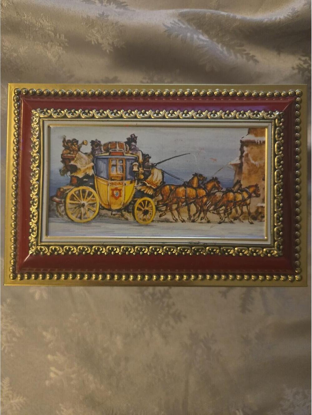 Vintage Klann Quality Western Germany Stagecoach Litho Metal Tin - Picture 6 of 6